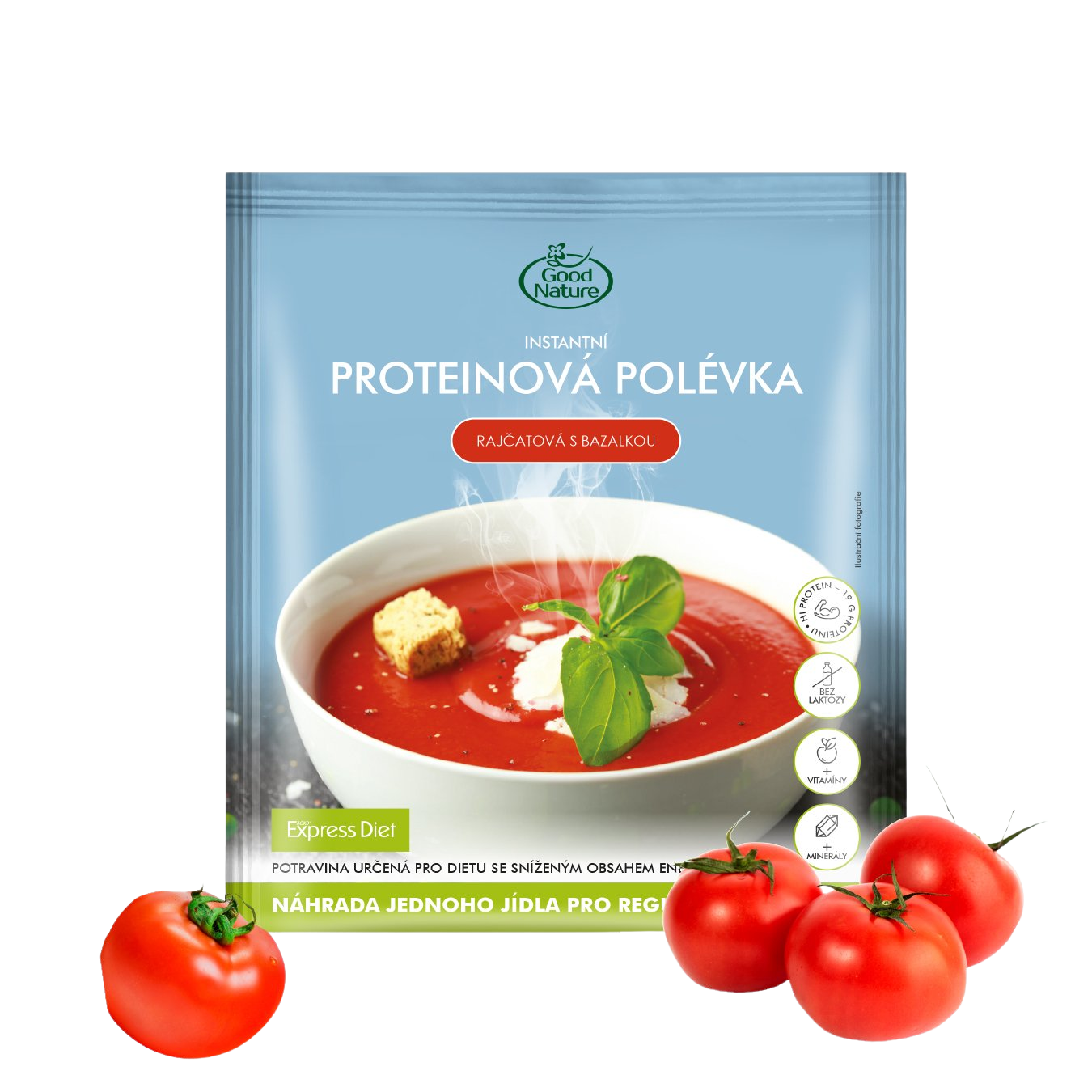 EXPRESS DIET Proteinová rajčatová polévka s bazalkou na hubnutí 60 g