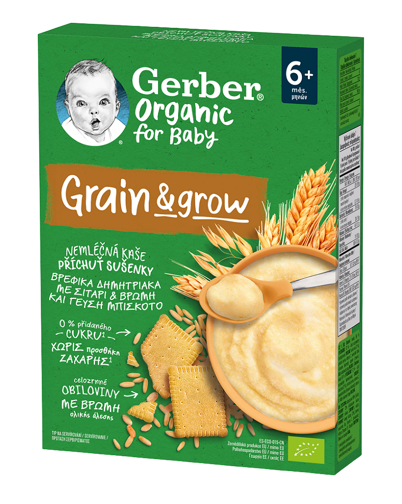 Gerber Nemléčná kaše s přích.sušenky BIO 200g 6M+ koupíte na Pilulka.cz
