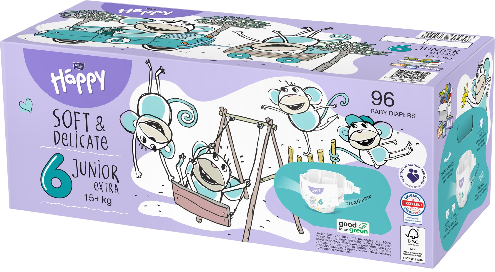 BELLA Baby Happy Soft&Delicate Junior Extra Box 2 x 48 ks