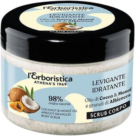 ERBORISTICA Tělový peeling s kokosovým olejem a tahitským monoi a meruňkovými peckami 200 ml