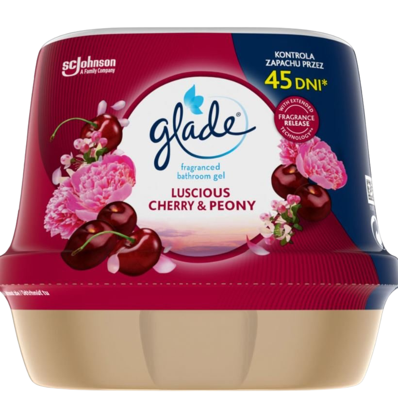 GLADE osvěžovač vzduchu gel do koupelny Luscious Cherry & Peony 180 g