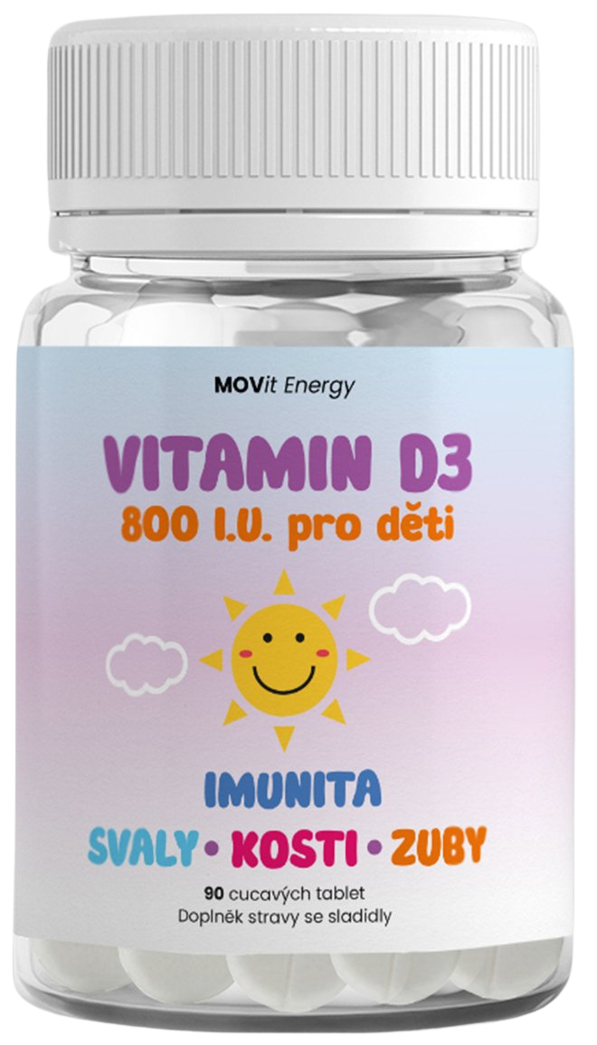 MOVit Energy Vitamin D3 800 I.U. pro děti 90 tablet
