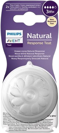 PHILIPS AVENT Savička Natural Response 4 střední průtok 3m+, 2 ks