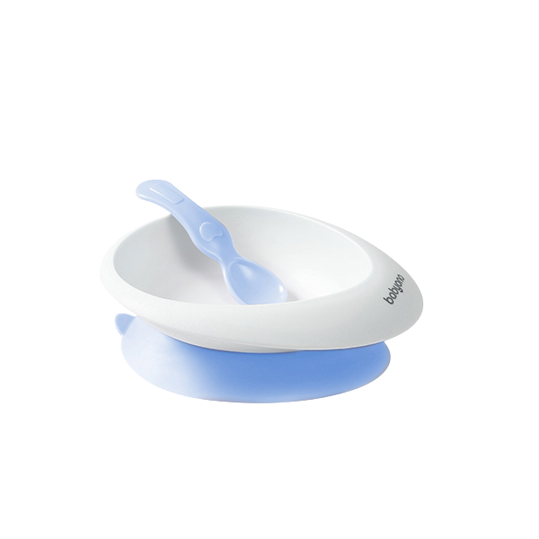 BABY ONO Miska s přísavkou a lžičkou modrá 6m+ 230 ml