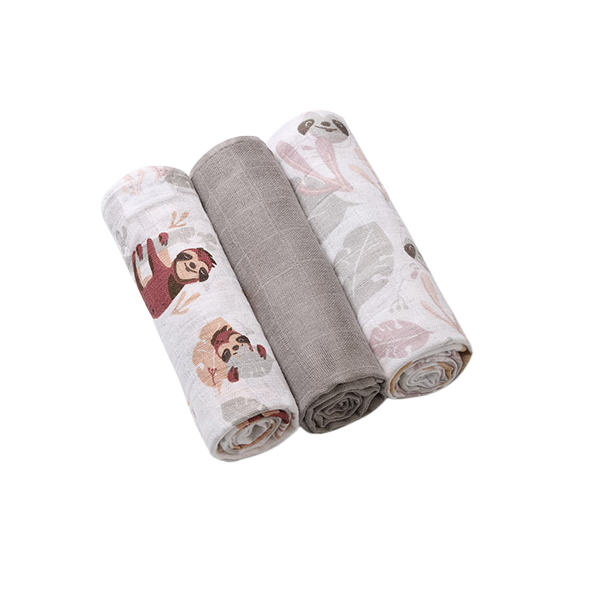 BABYONO Pleny mušelínové Super Soft - Grey, 70x70 cm 3 ks