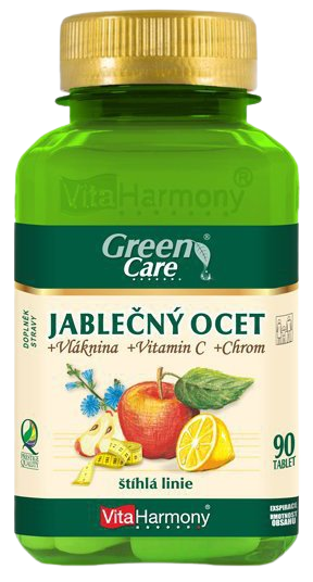 VITAHARMONY Jablečný ocet + vláknina + chrom + vitamin C 90 tablet