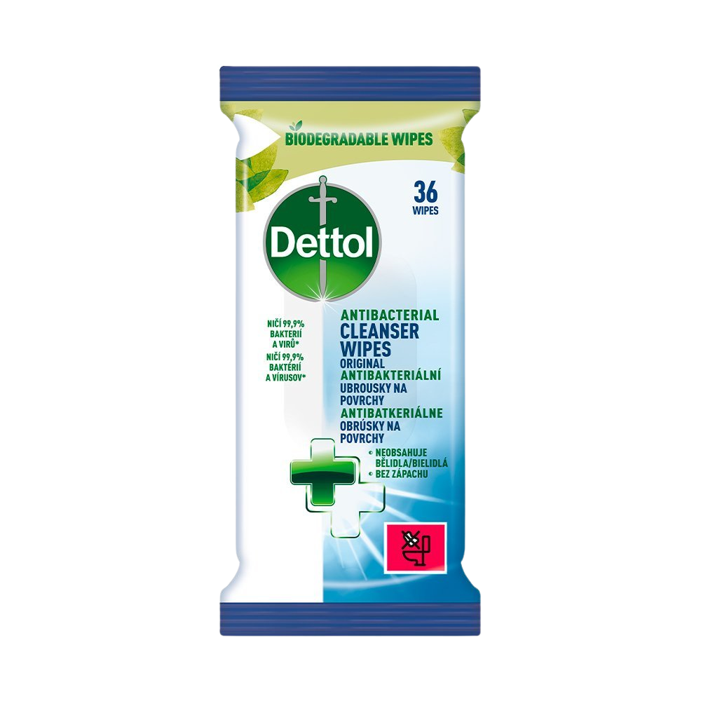 DETTOL Antibakteriální ubrousky na povrchy 36 ks