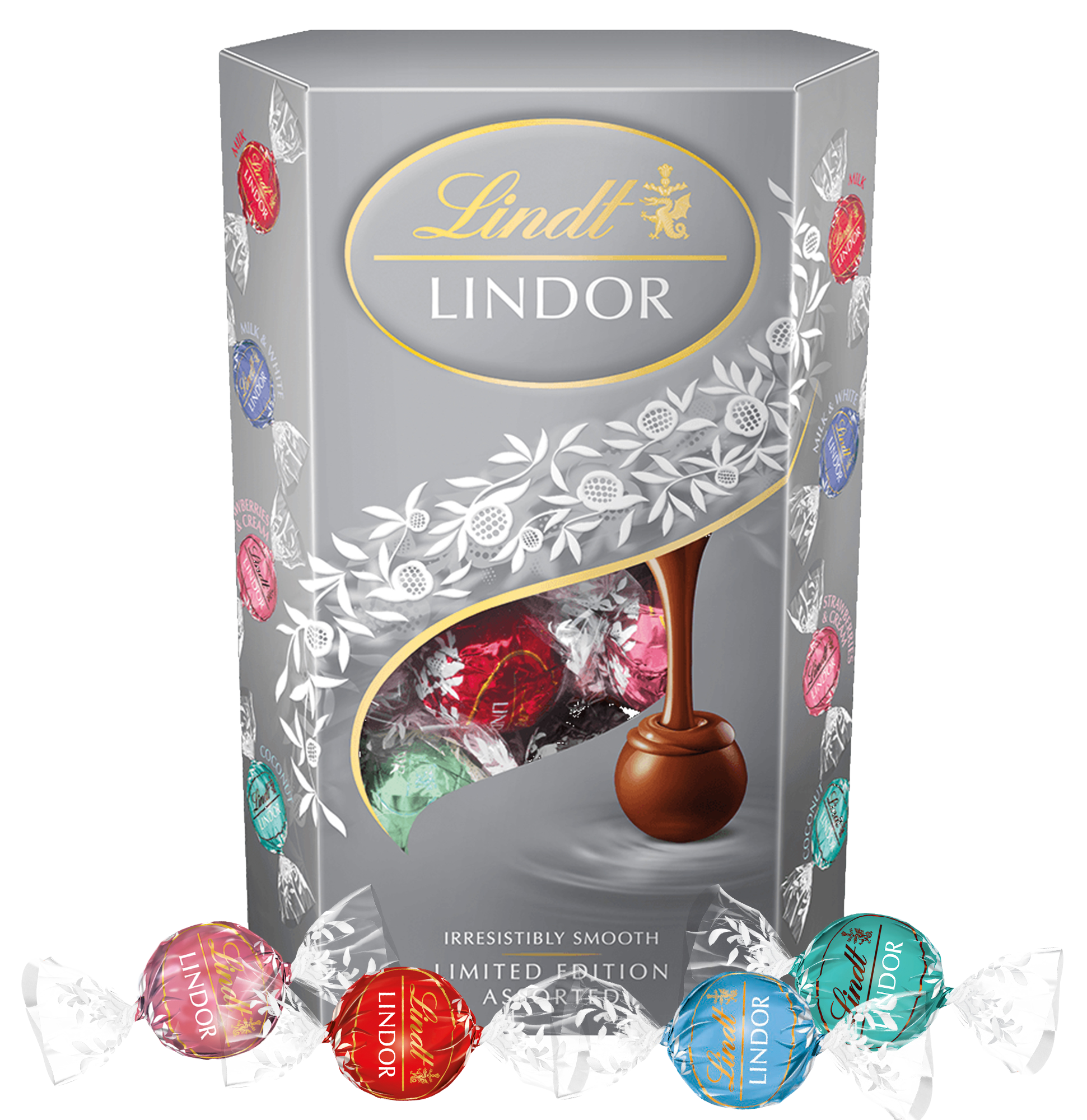 LINDT Lindt Lindor čokoládové pralinky směs stříbrný mix 337 g