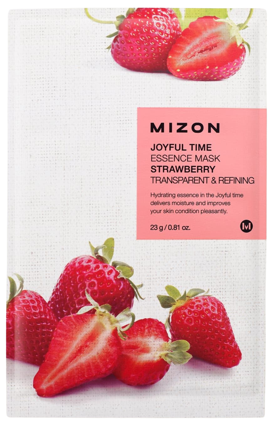 Mizon Joyful Time Essence Mask Strawberry Plátýnková maska se zjemňujícím účinkem 23 g