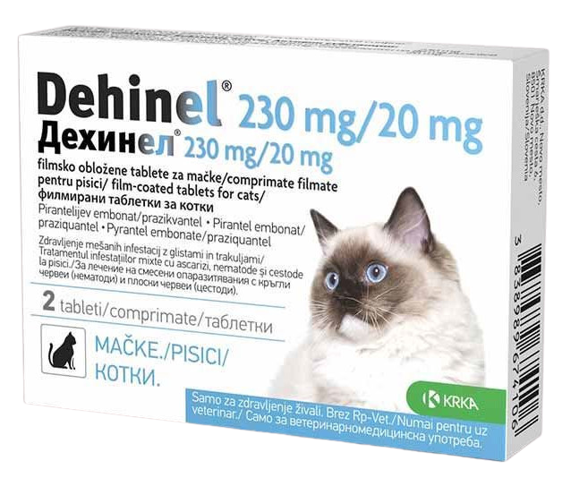 Dehinel 230 mg/20 mg pro kočky tablety 2 ks