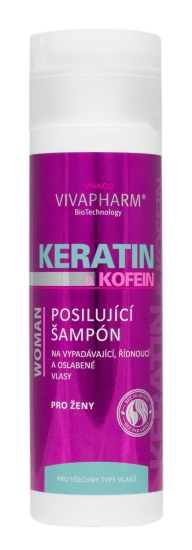 VivaPharm Keratinový šampon pro ženy s kofeinem 200 ml
