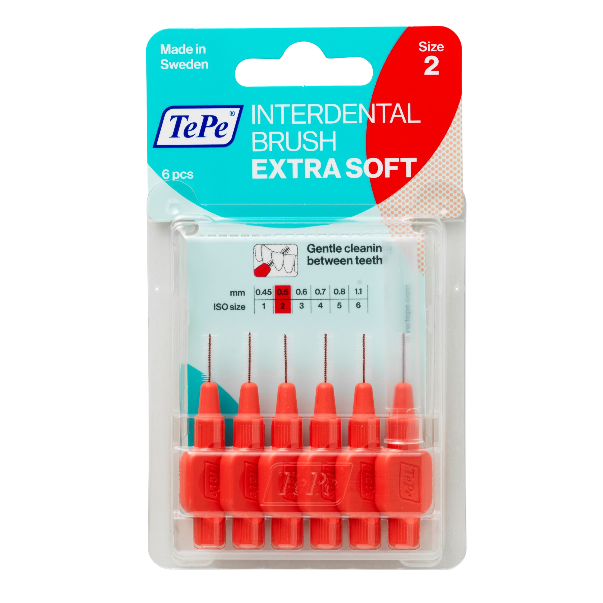 TEPE Mezizubní kartáček Extra Soft pastelově červený 0,5 mm 6 ks