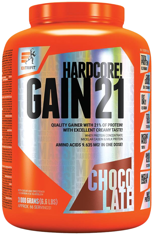 EXTRIFIT Hardcore Gain 21 čokoláda 3 kg