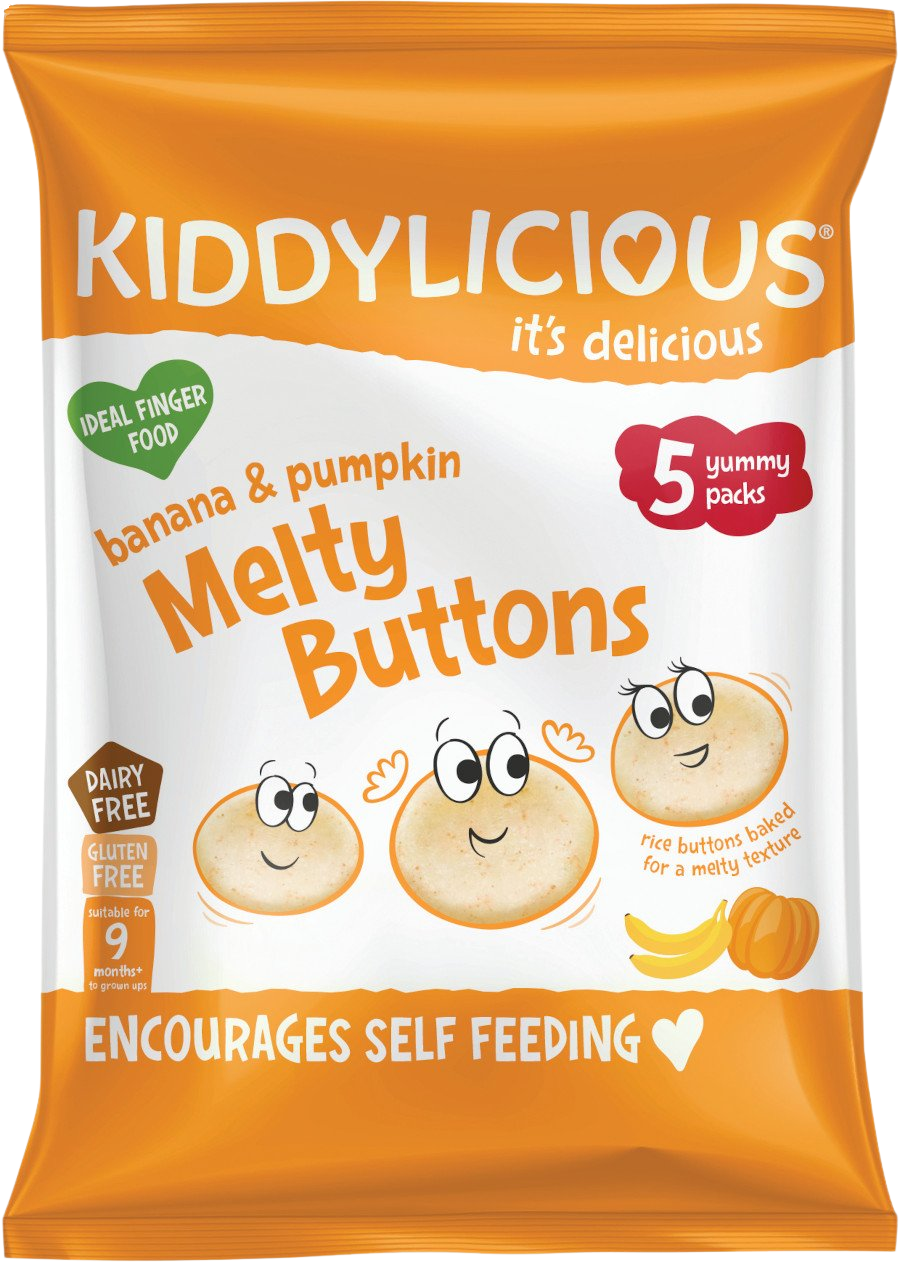 Kiddylicious Ovocno - zeleninové knoflíčky Banán s dýní 5 x 6 g