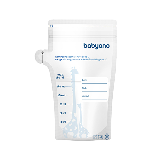 Fotografie BABYONO Sáčky na mateřské mléko 180 ml, 30 ks