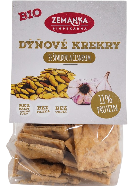ZEMANKA Biopekárna Špaldové krekry s dýňovým semínkem a česnekem 100 g