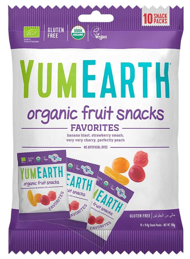 YUMEARTH BIO Ovocné želé bonbony mini balení Mix příchutí 10 x 19.8 g