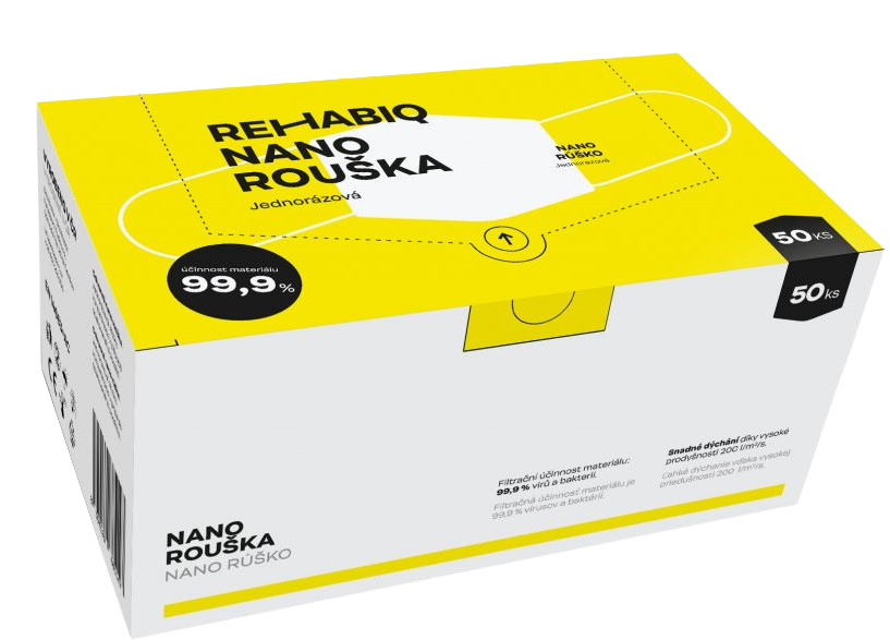 REHABIQ Nano rouška s účinností 12 hodin, jednorázová, 50 ks