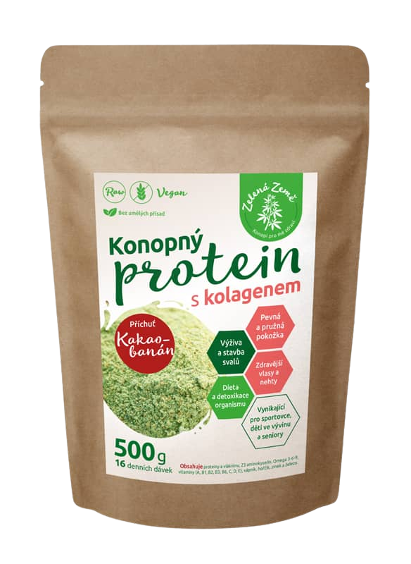 ZELENÁ ZEMĚ Konopný protein s kolagenem 500 g