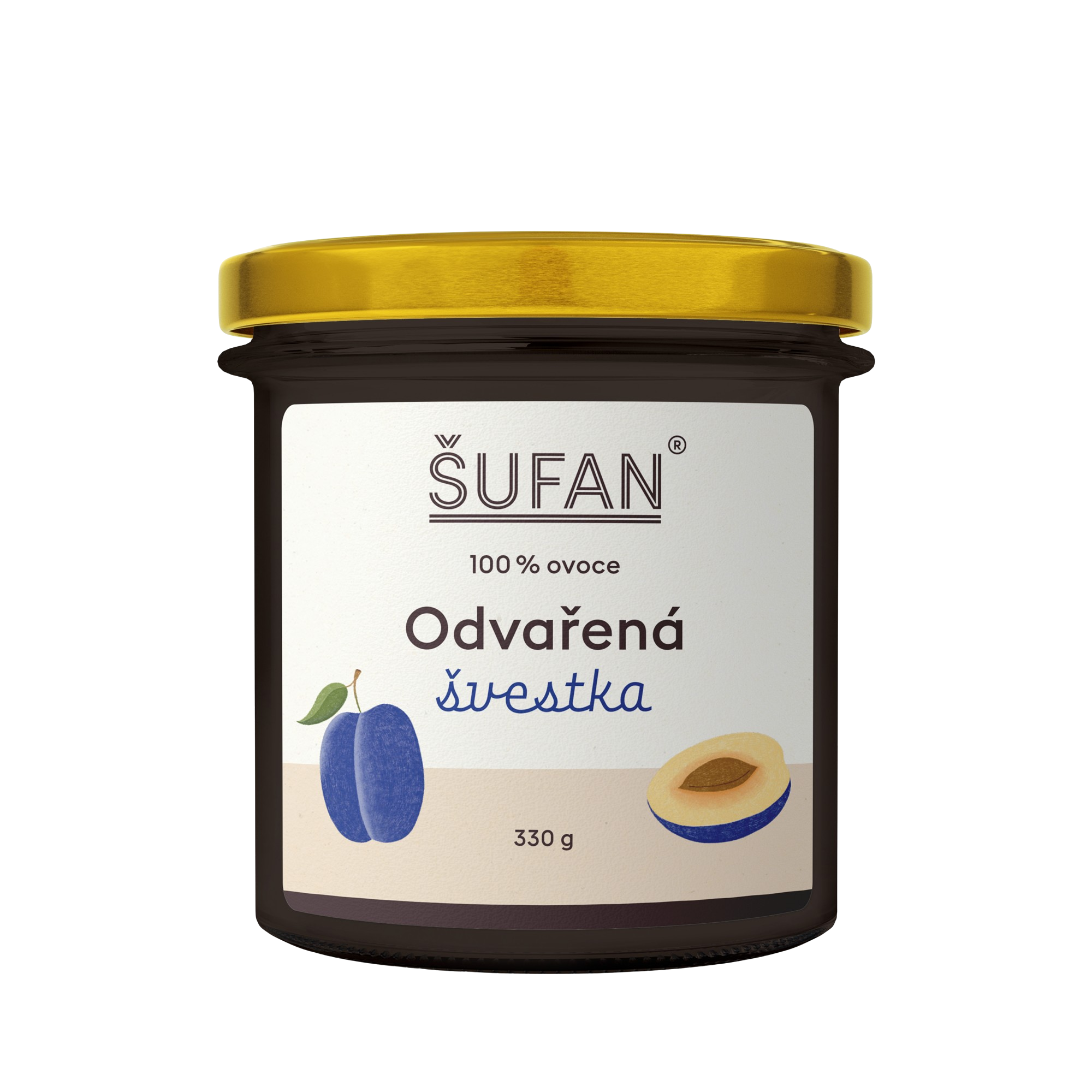 ŠUFAN Odvařená švestka 330 g