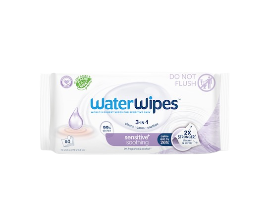 WATERWIPES Ubrousky vlhčené Soothing clean bez obsahu plastů 12 x 60 ks