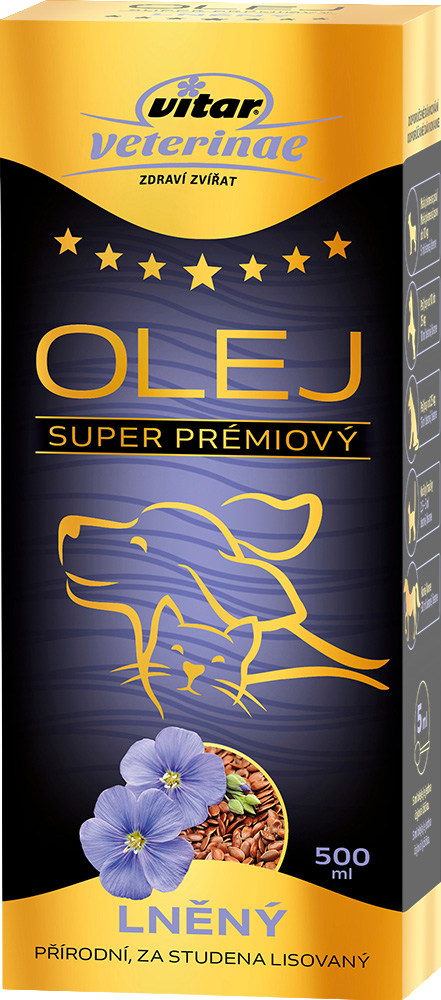 VITAR VETERINAE Lněný olej 500 ml