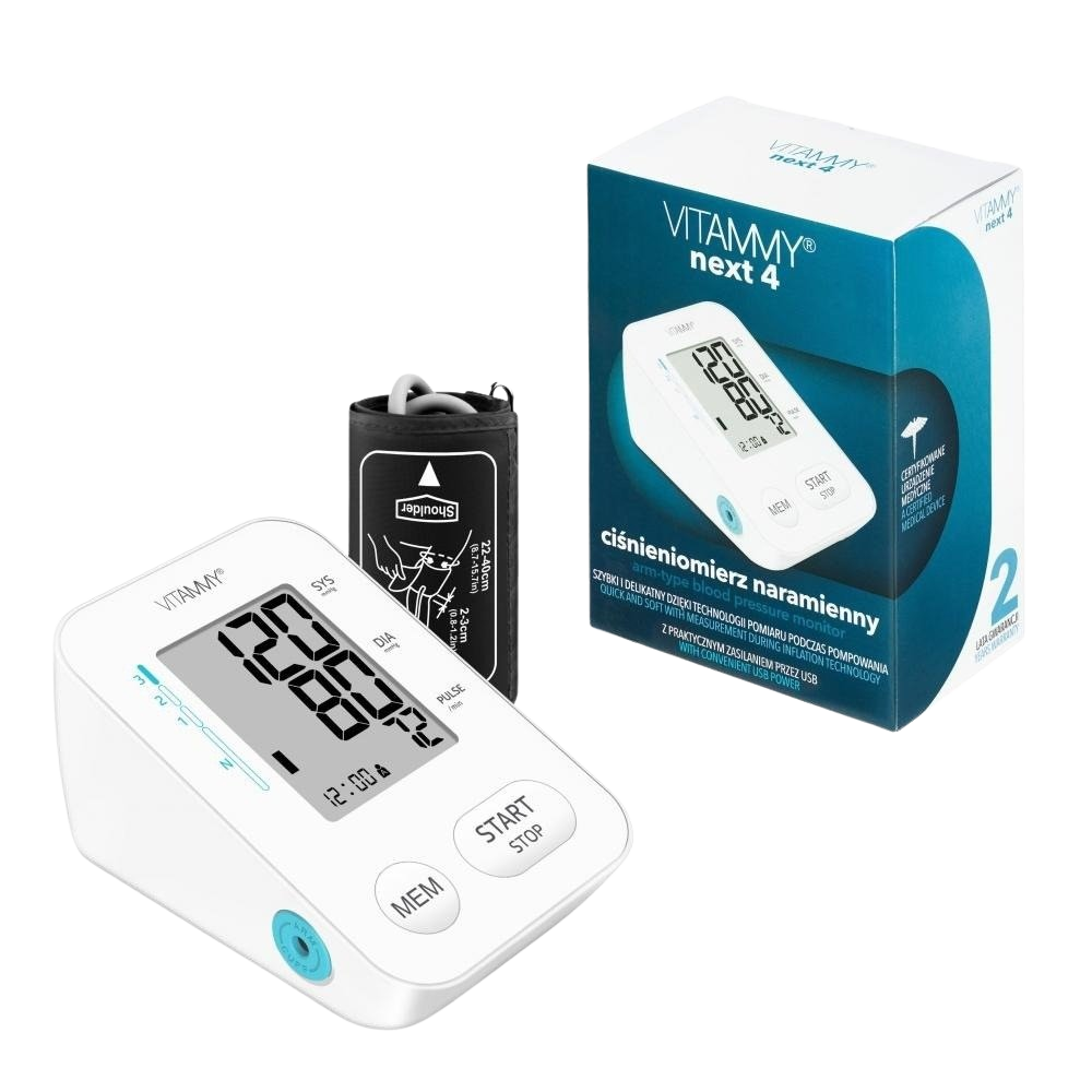 VITAMMY Next 4 Ramenní tlakoměr s USB napájením a měřením při nafukování manžety