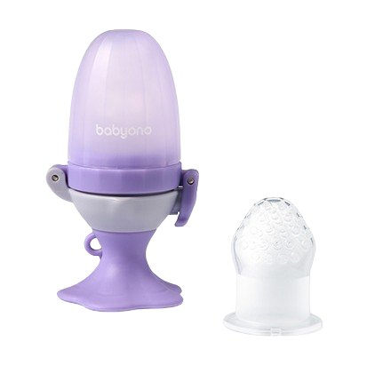 BABY ONO Dudlík silikonový na krmení Flower violet 6m+