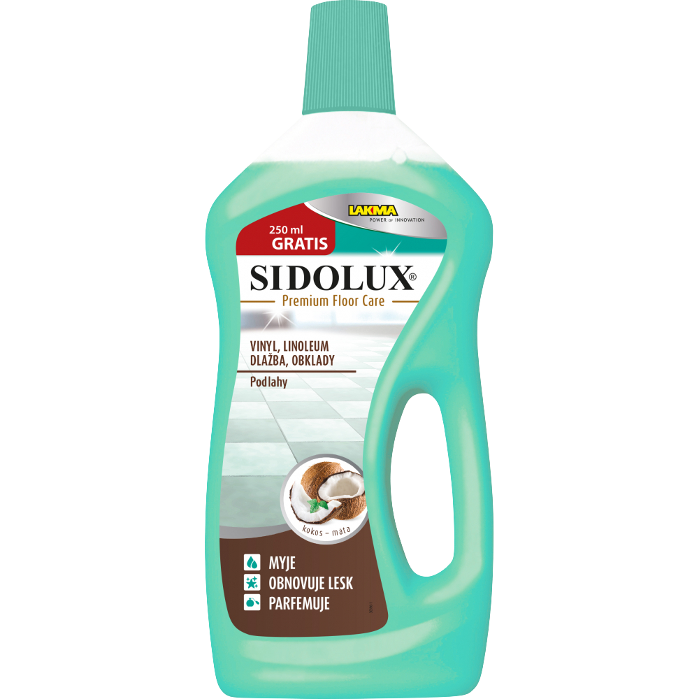 SIDOLUX Premium Floor Care Kokos & máta čistič podlah vinyl, linoleum, dlažba 1 l