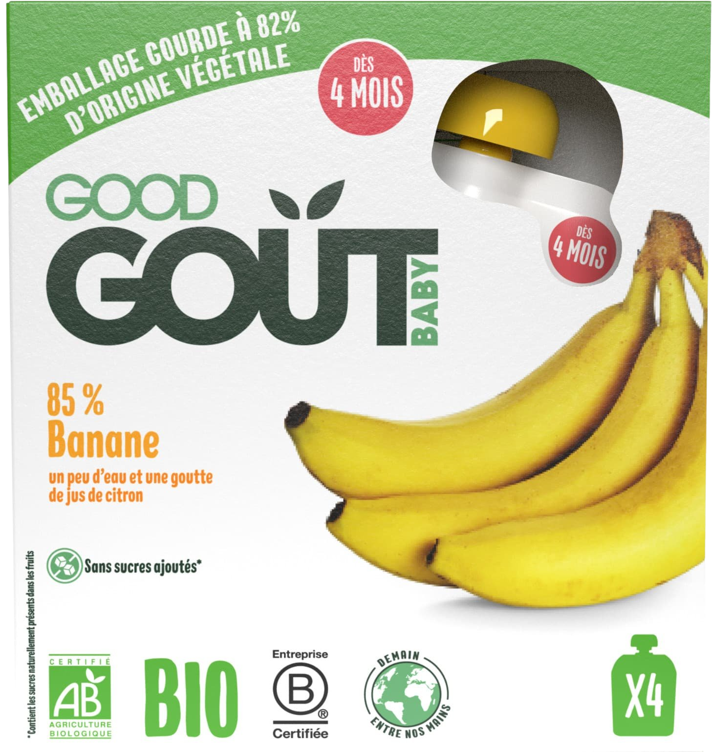 Good Goût BIO Banán 4 x 85 g