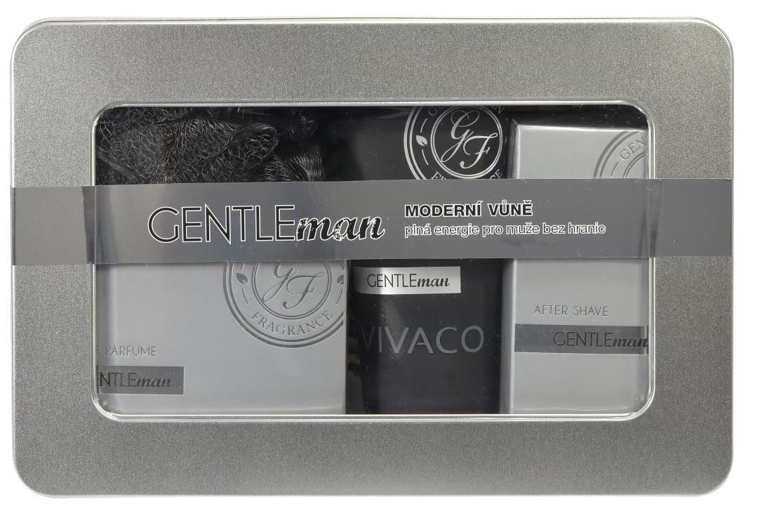 VIVACO Dárkové balení Gentleman Silver Edition - EdP + sprchový gel + voda po holení + dárek