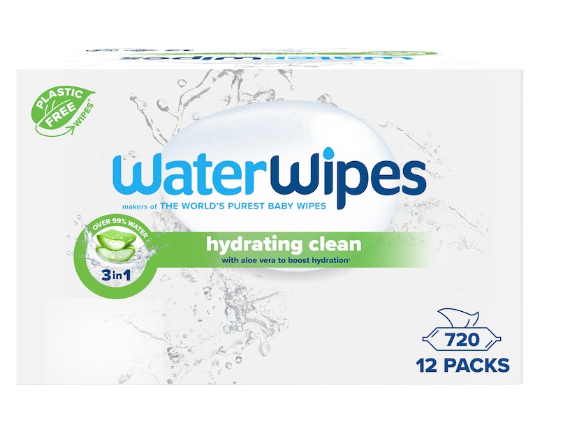 WATERWIPES Ubrousky vlhčené Hydrating clean bez obsahu plastů 12 x 60 ks