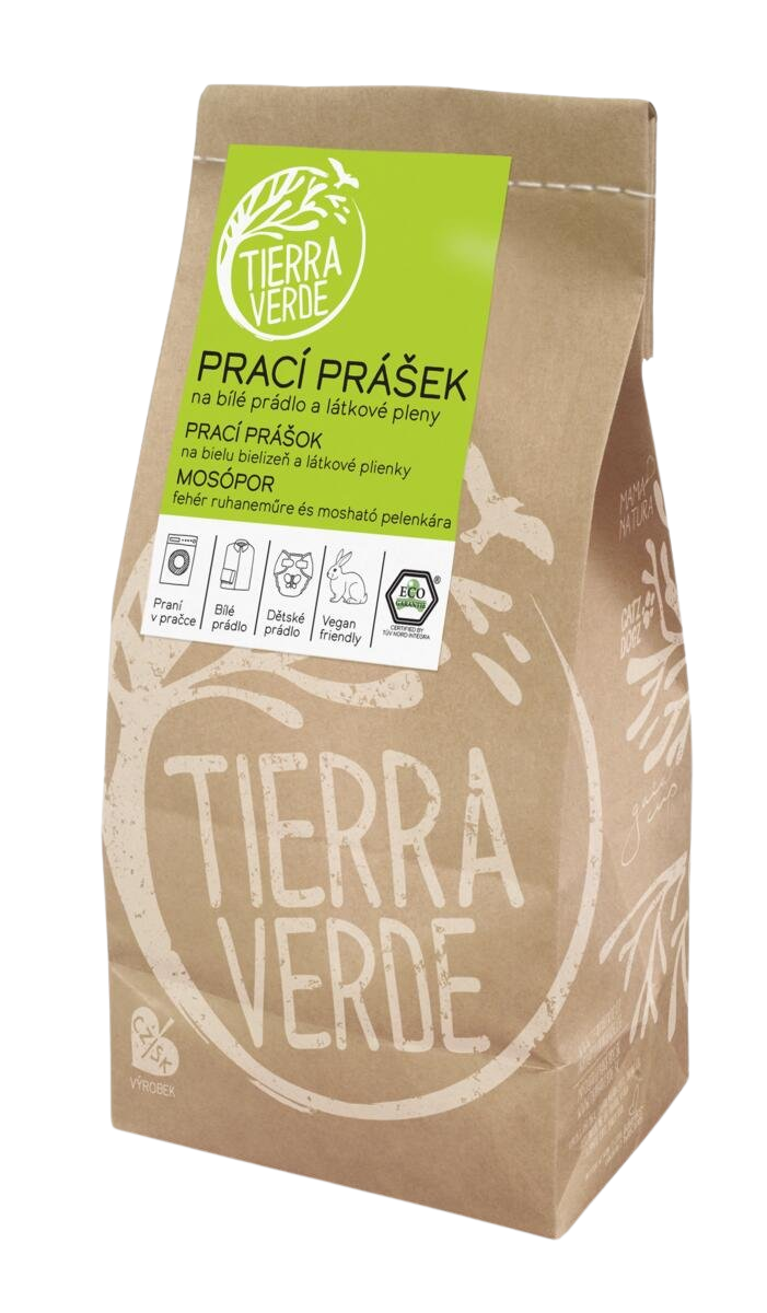 TIERRA VERDE Prací prášek z mýdlových ořechů na bílé prádlo 850 g