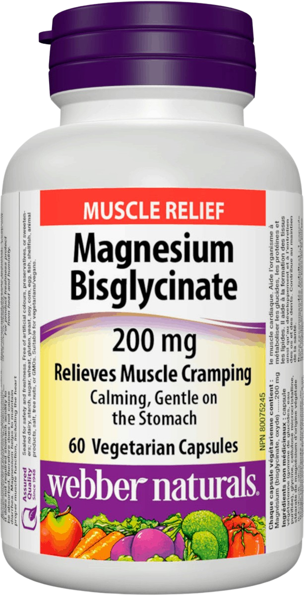 WEBBER NATURALS Hořčík bisglycinát 200 mg 60 kapslí