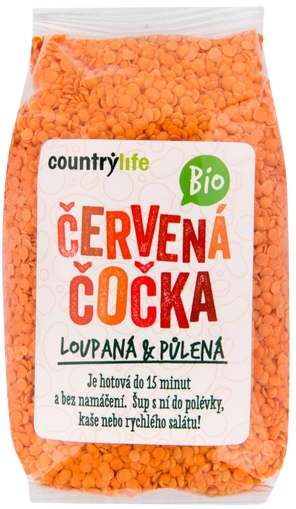 Country Life Čočka červená půlená BIO 500 g