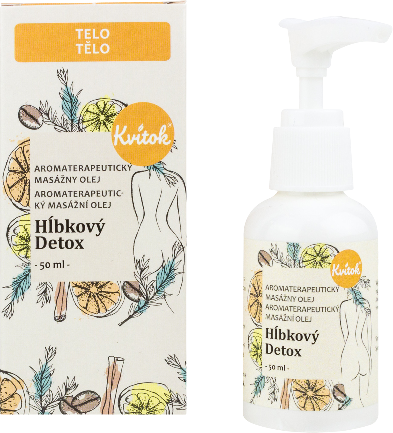 KVITOK Masážní olej proti celulitidě Hloubkový detox 50 ml
