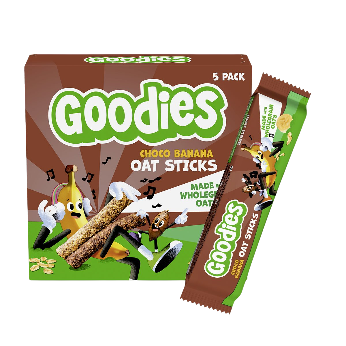 GOODIES ovesné tyčinky kakao & banán 5 x 23 g
