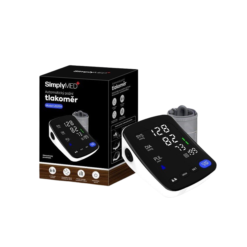SIMPLYMED Automatický pažní digitální tlakoměr U82RH-USB