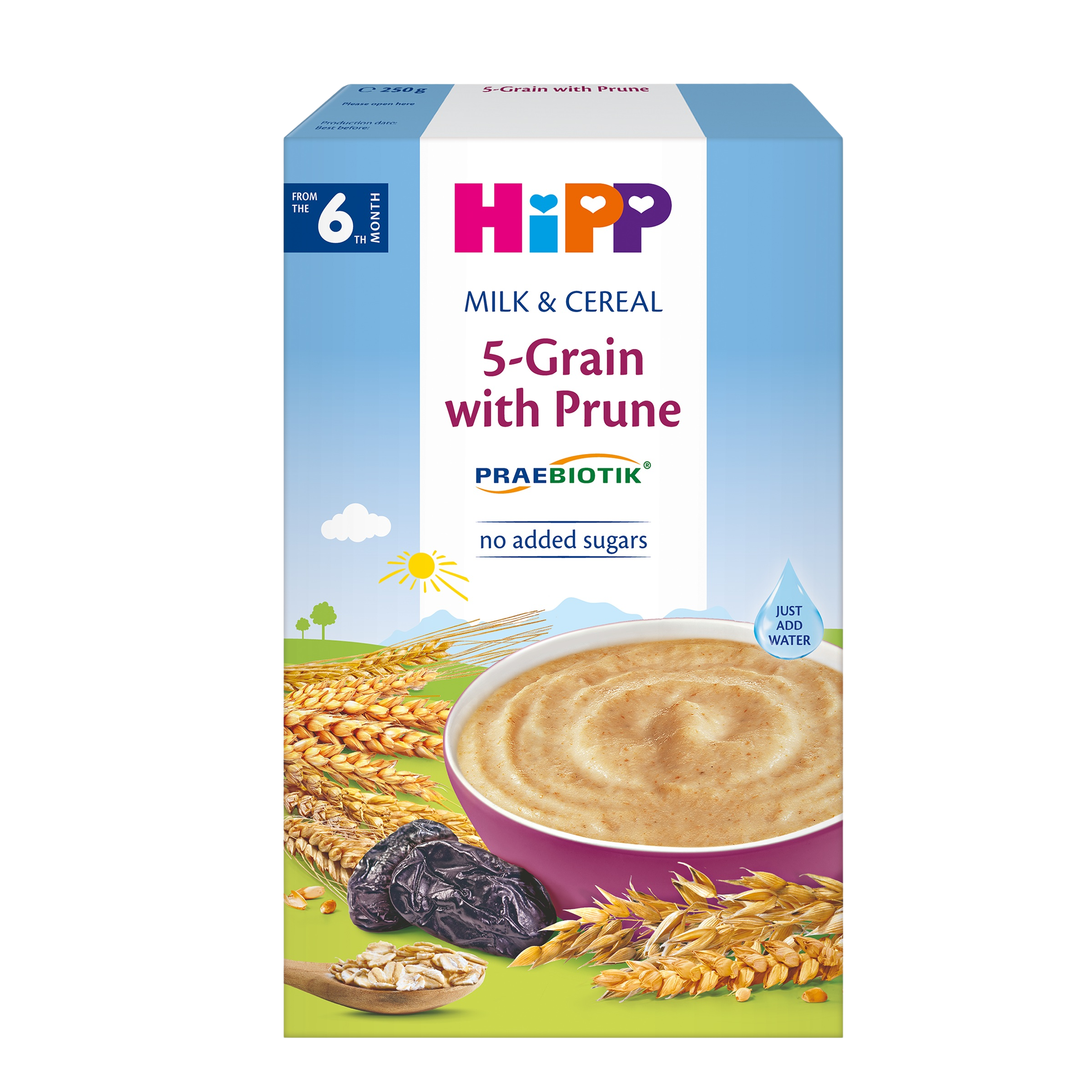 HIPP Mléčná kaše PRAEBIOTIK vícezrnná se švestkami 250 g