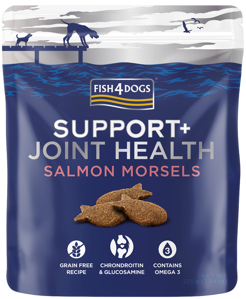 FISH4DOGS Pamlsky pro psy na podporu zdraví kloubů s lososovými kousky 225 g