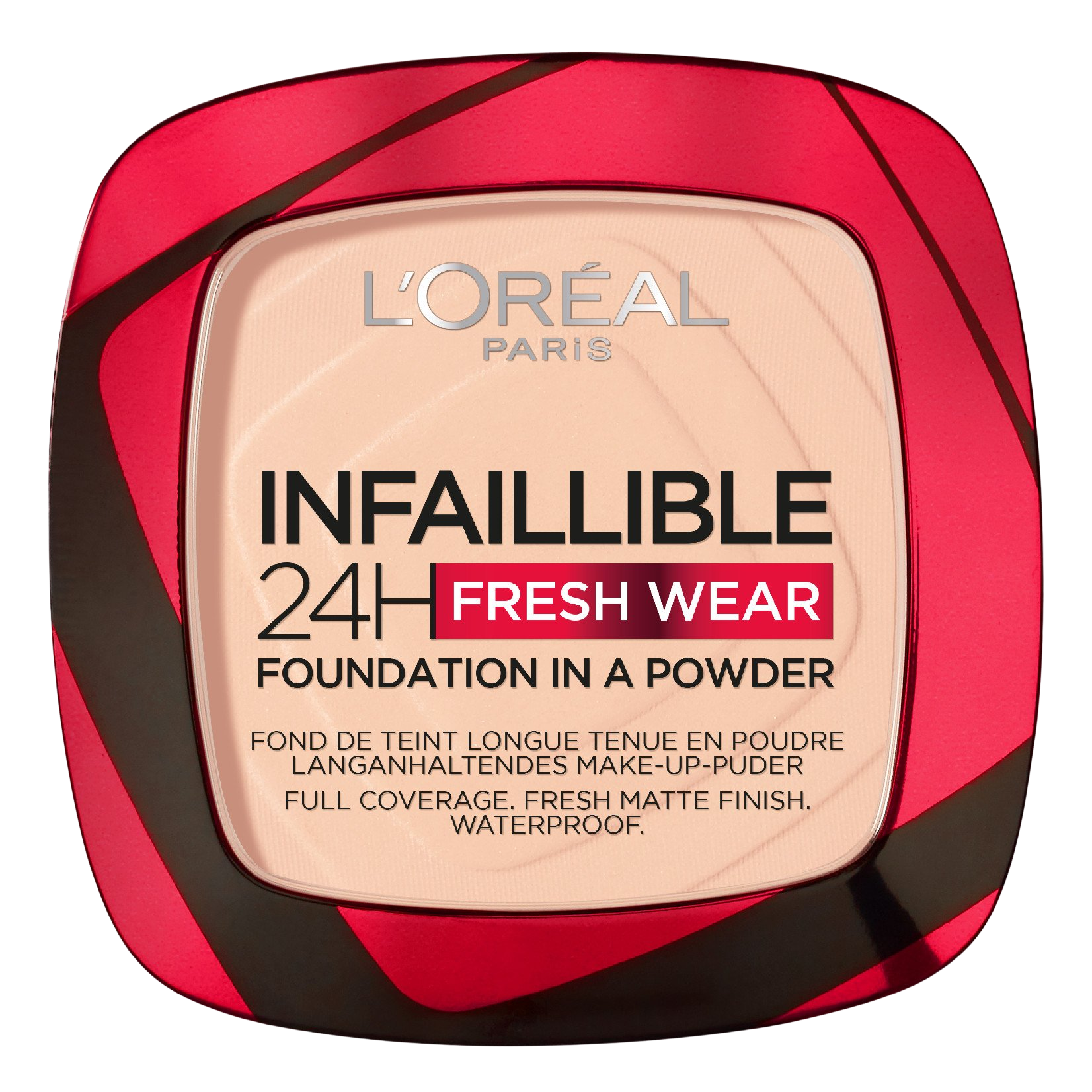 L'Oréal Paris Infaillible Fresh Wear 24H Foundation in a Powder 180 Rose Sand make-up v pudru, 9 g