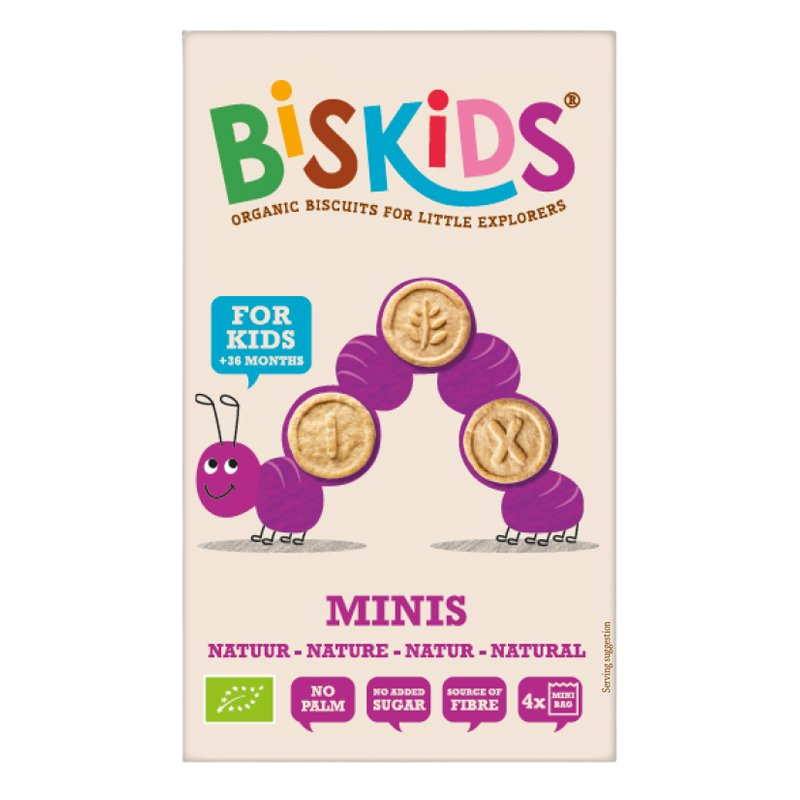 BELKORN BISkids BIO dětské celozrnné mini sušenky Natural bez přidaného cukru 120 g