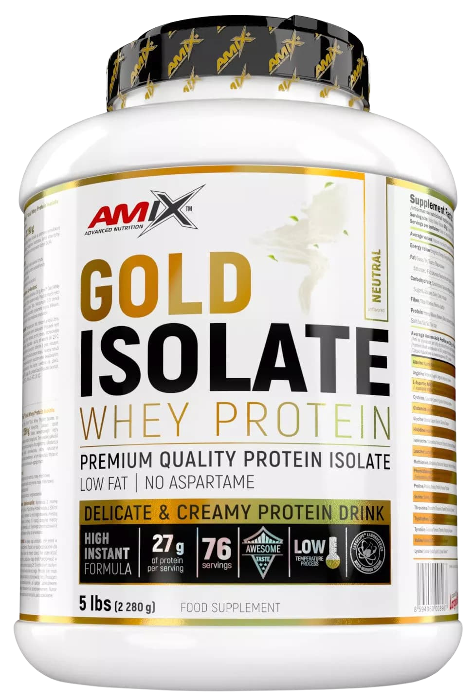 AMIX Gold Whey Protein Isolate, Natural 2280 g