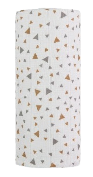 T-TOMI Velká bavlněná TETRA osuška, beige triangles / béžové trojúhelníky, 120 x 120 cm