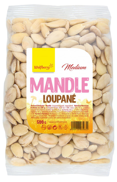 Wolfberry Mandle loupané 500 g