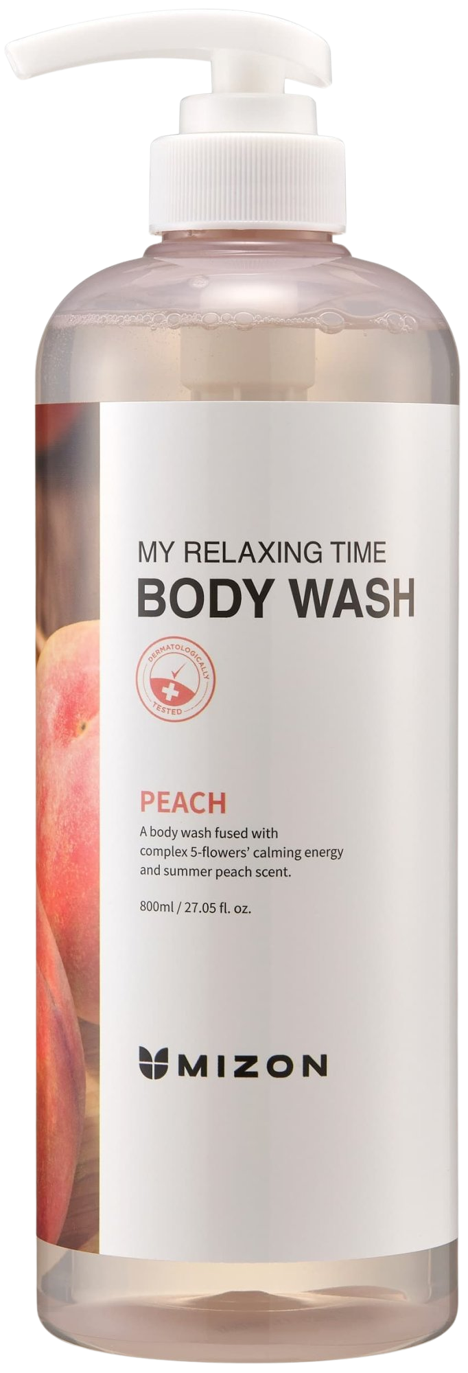 MIZON My Relaxing Time Body Wash úžasná broskev sprchový gel 800 ml