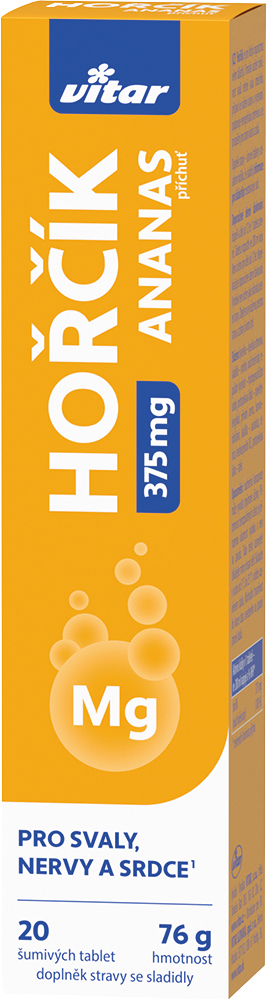 Vitar Hořčík 375mg ananas 20 šumivých tablet