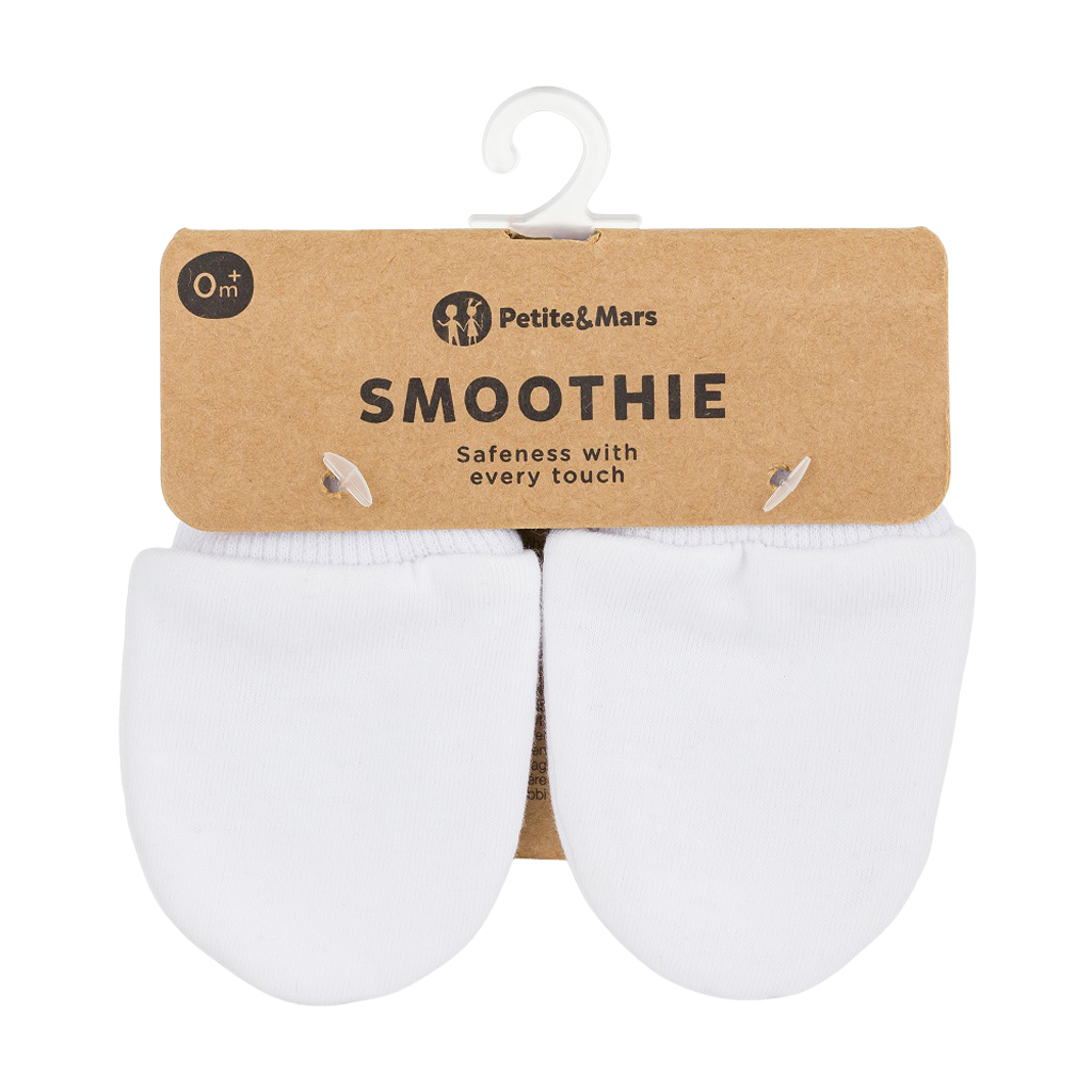 PETITE&MARS Rukavičky kojenecké Smoothie Infinity White
