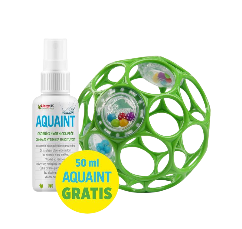 OBALL Hračka RATTLE 10 cm 0m+ seafoam + 50 ml Aquaint