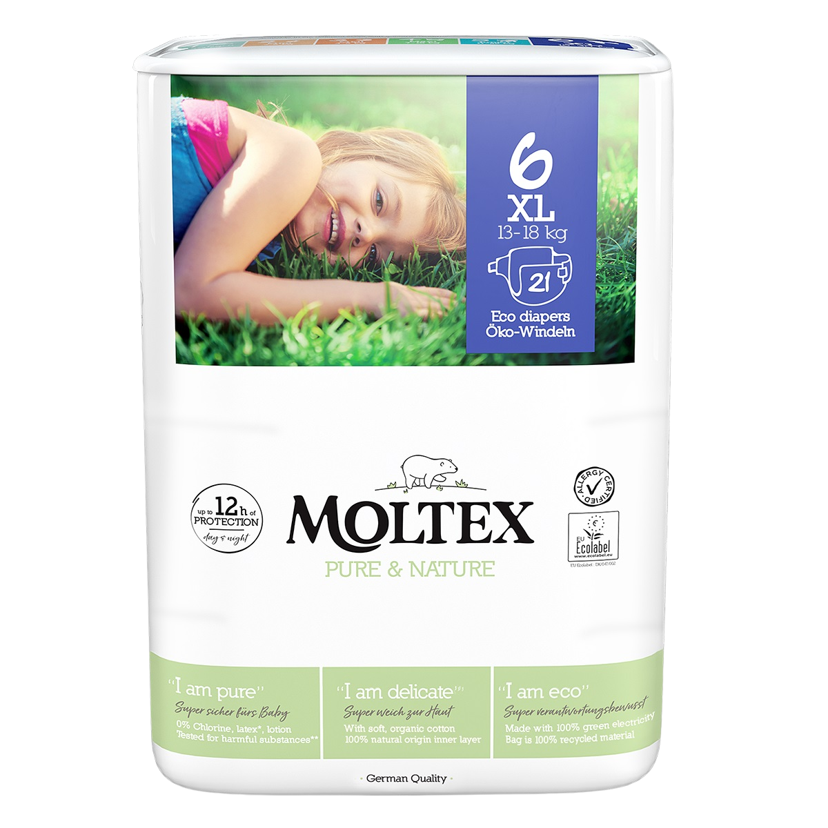 MOLTEX Pure & Nature plenky XL 13-18 kg 21 ks